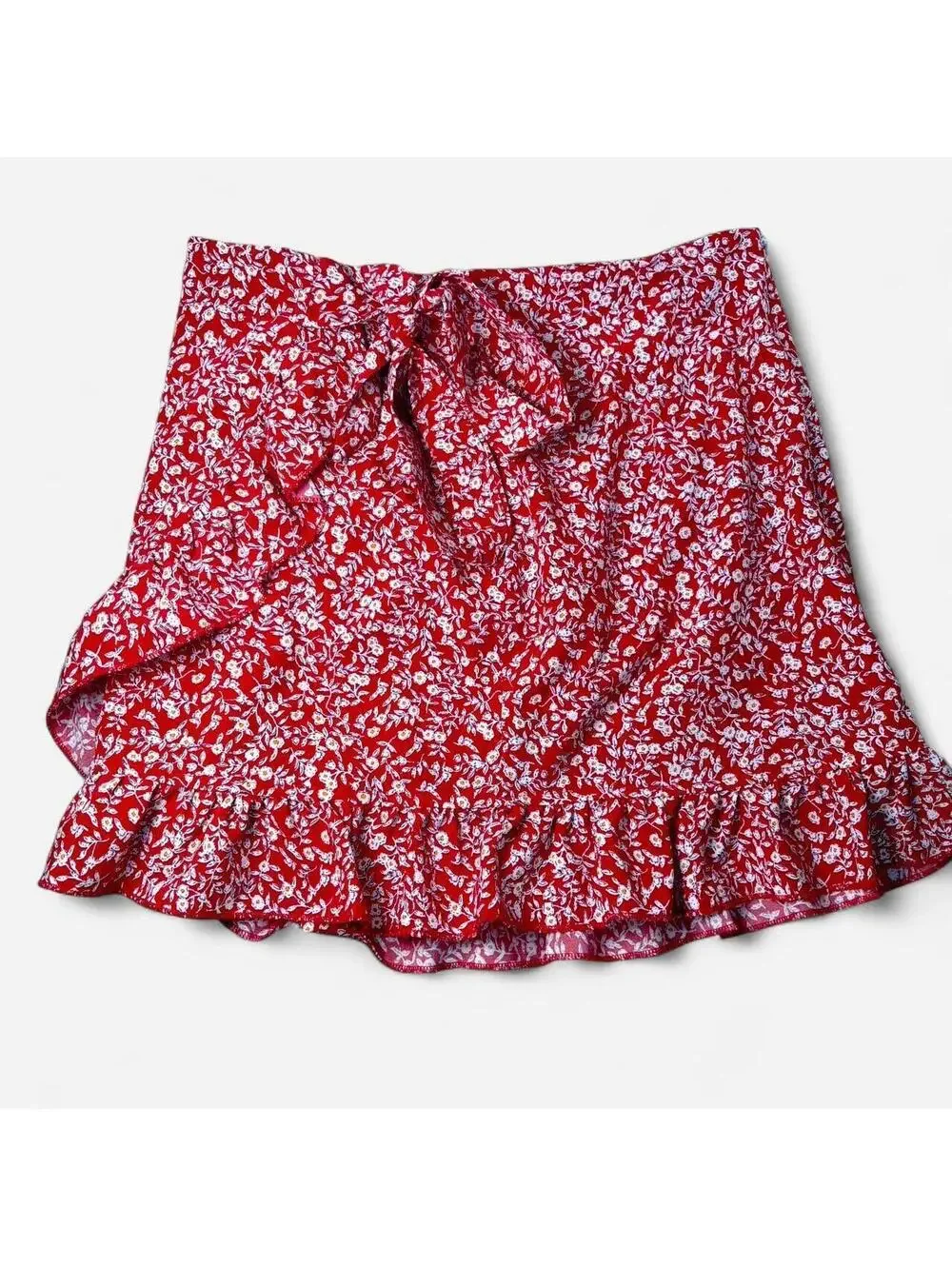 Women's Red and Multi Skirt
